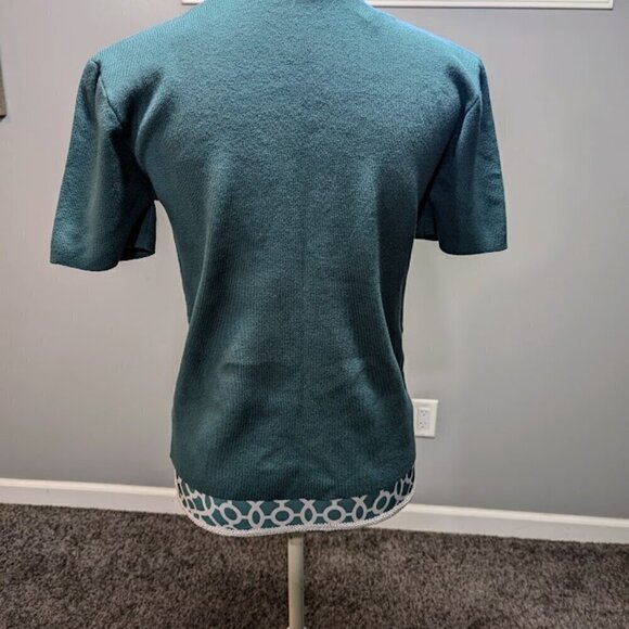 Wishlist Keyhole Sweater Short Sleeveless Top Turquois Size Large - Picture 2 of 7